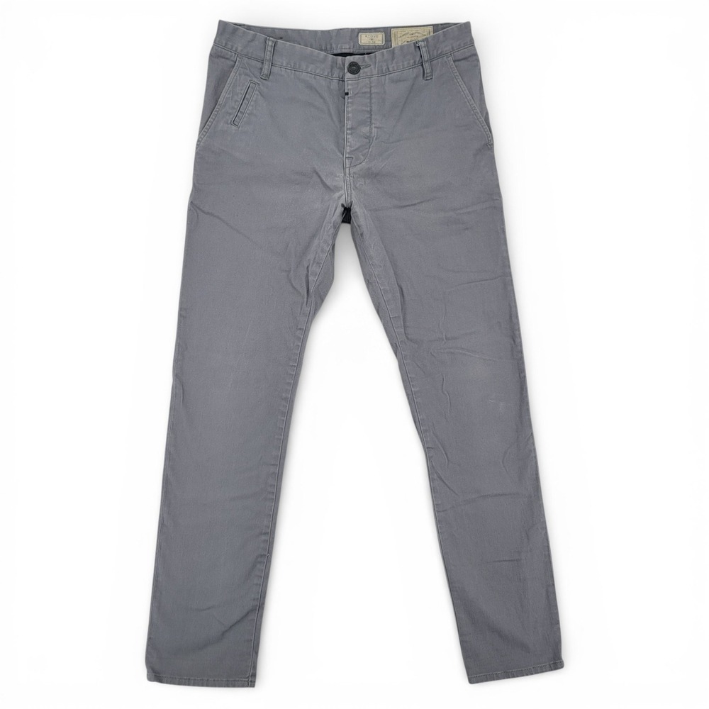 AllSaints Stove Skinny Chino Pants Gray Slim Rocker Minimalist Mens 32x30 EUC
